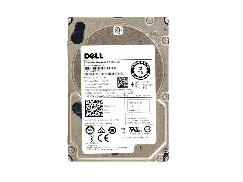 Dell 2TB 7.2k SAS 12G 2.5″ – 0FVX7C